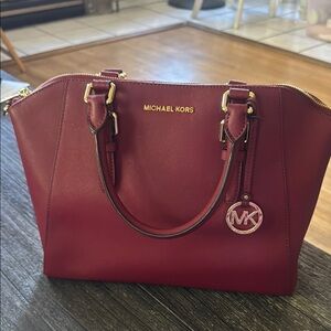 Michael Kors Deep Red Satchel